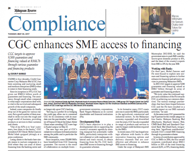 CGC enhances SME access to financing – malaysian reserve